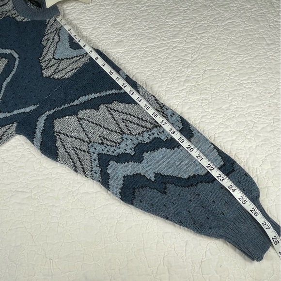 🔥NWT Colore Italia Wool Blend Knit Cardigan Sweater In Gray & Blue Men’s Sz L - Picture 9 of 9